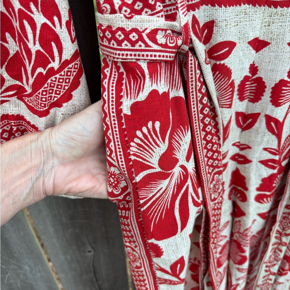🍍HOST PICK🍍Farm Rio Red and Ivory Pineapple Print Jumpsuit - Picture 10 of 13